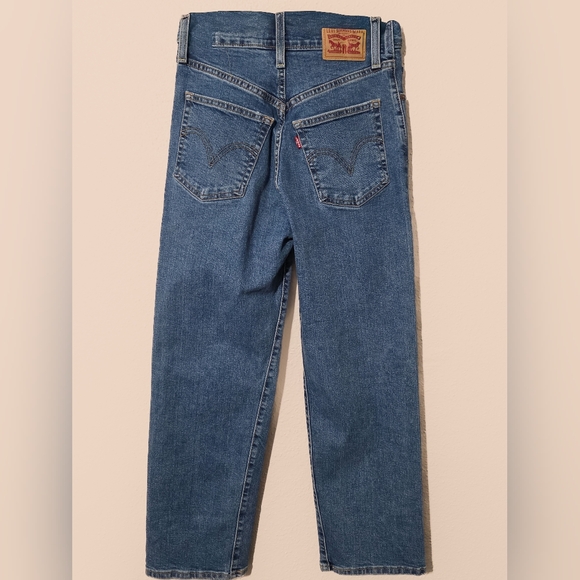 Levis Blue Ribcage Straight Ankle Jeans - Picture 8 of 9